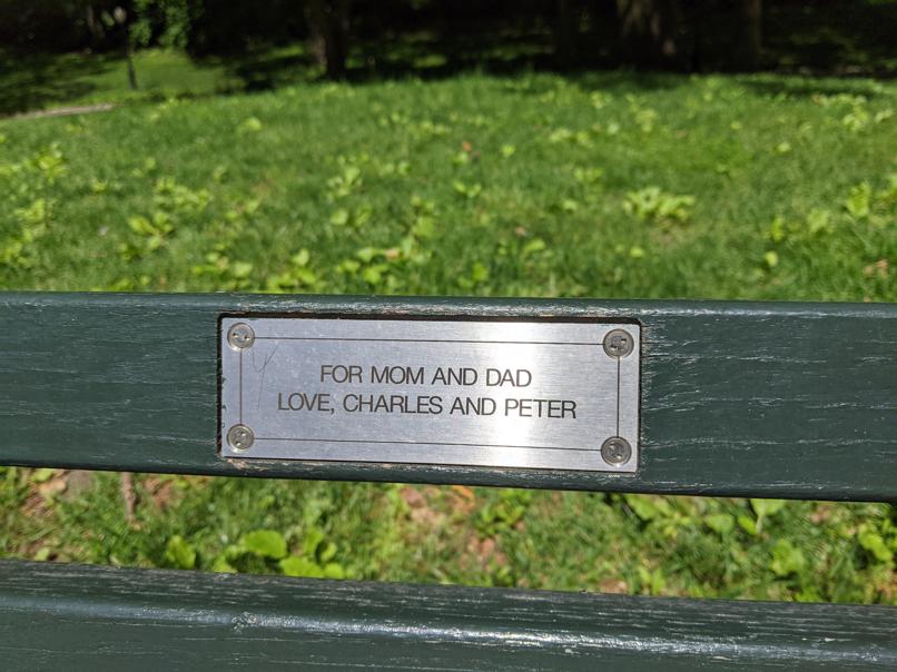 I saw this bench in Central Park