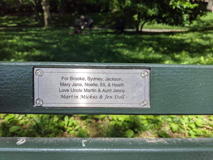 I saw this bench in Central Park