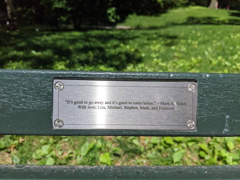 I saw this bench in Central Park