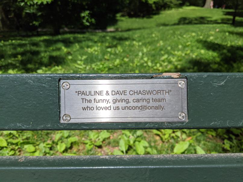 I saw this bench in Central Park