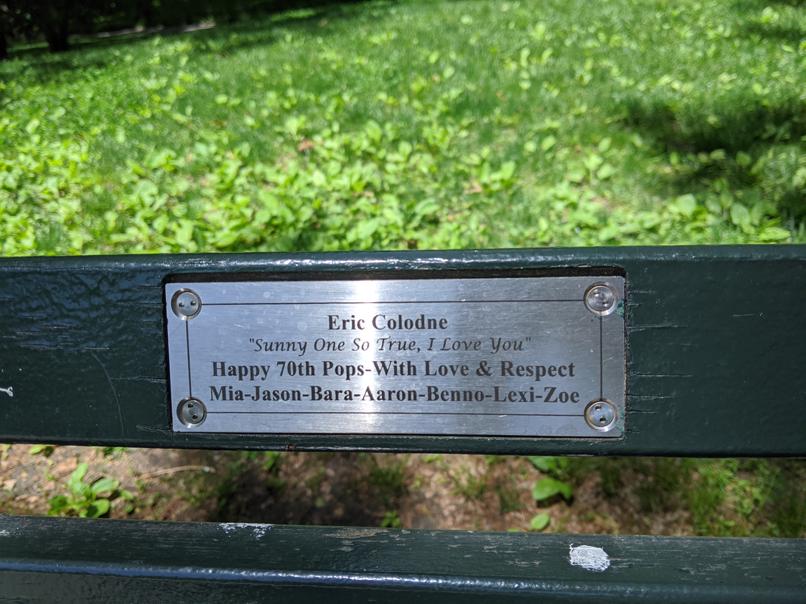 I saw this bench in Central Park