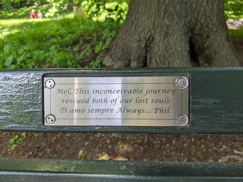 I saw this bench in Central Park