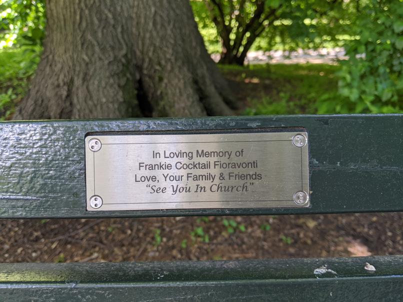 I saw this bench in Central Park