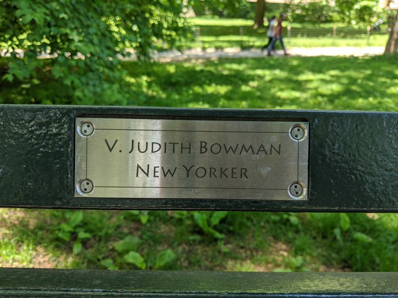 I saw this bench in Central Park