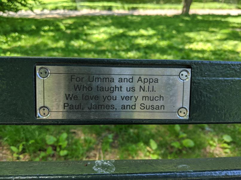 I saw this bench in Central Park