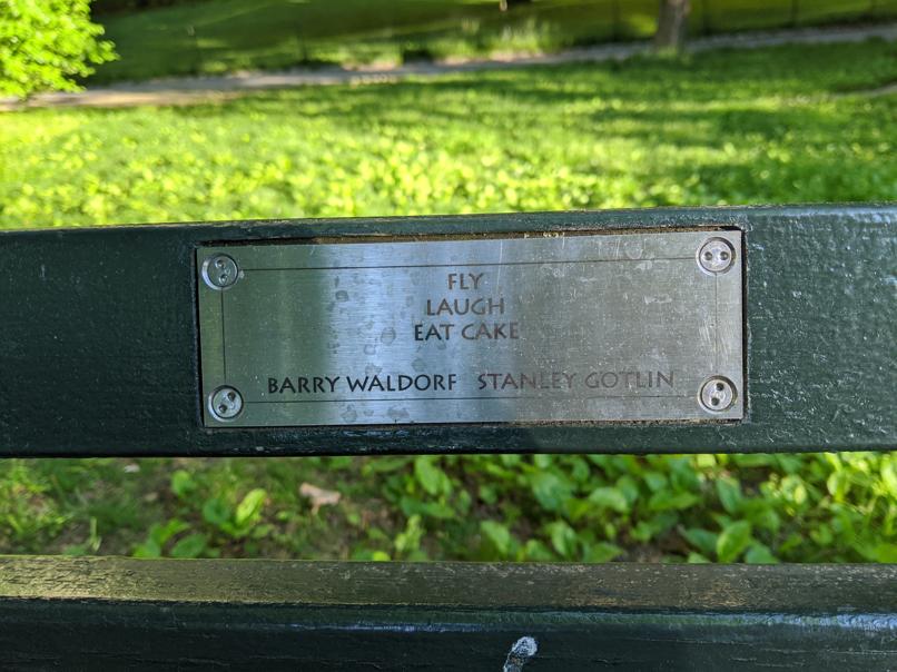 I saw this bench in Central Park