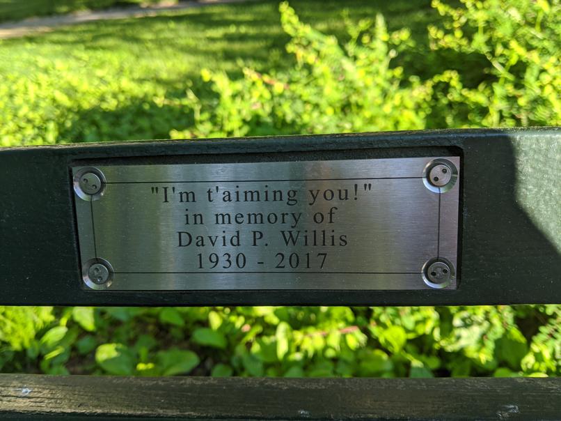 I saw this bench in Central Park