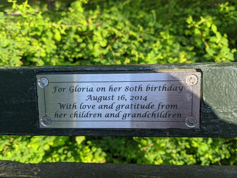 I saw this bench in Central Park