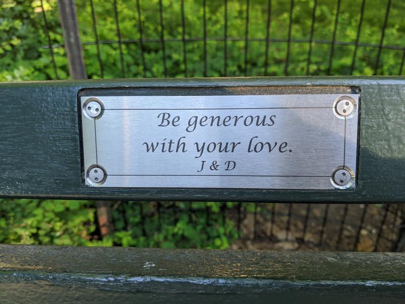 I saw this bench in Central Park