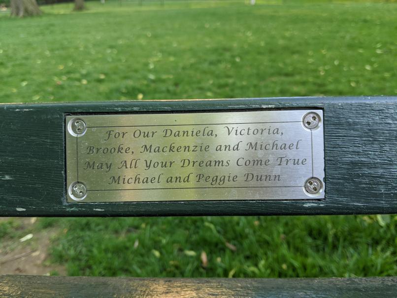 I saw this bench in Central Park