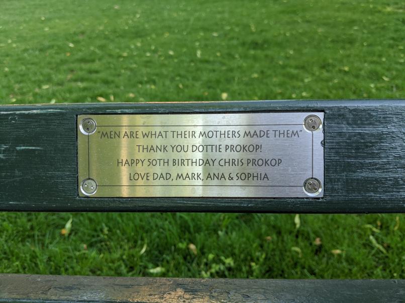 I saw this bench in Central Park