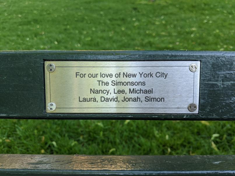 I saw this bench in Central Park