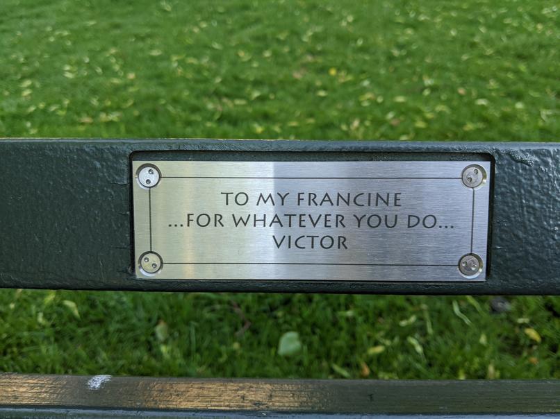 I saw this bench in Central Park