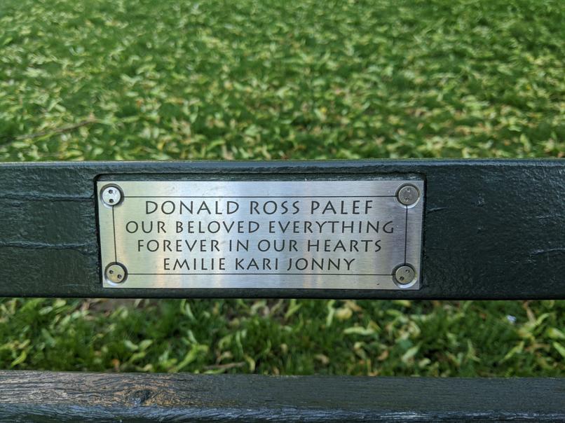 I saw this bench in Central Park