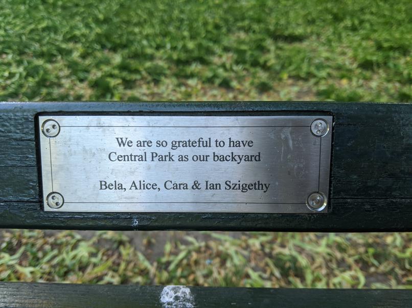 I saw this bench in Central Park