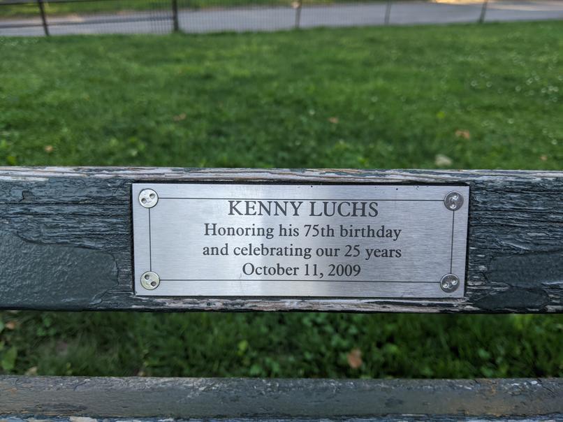 I saw this bench in Central Park