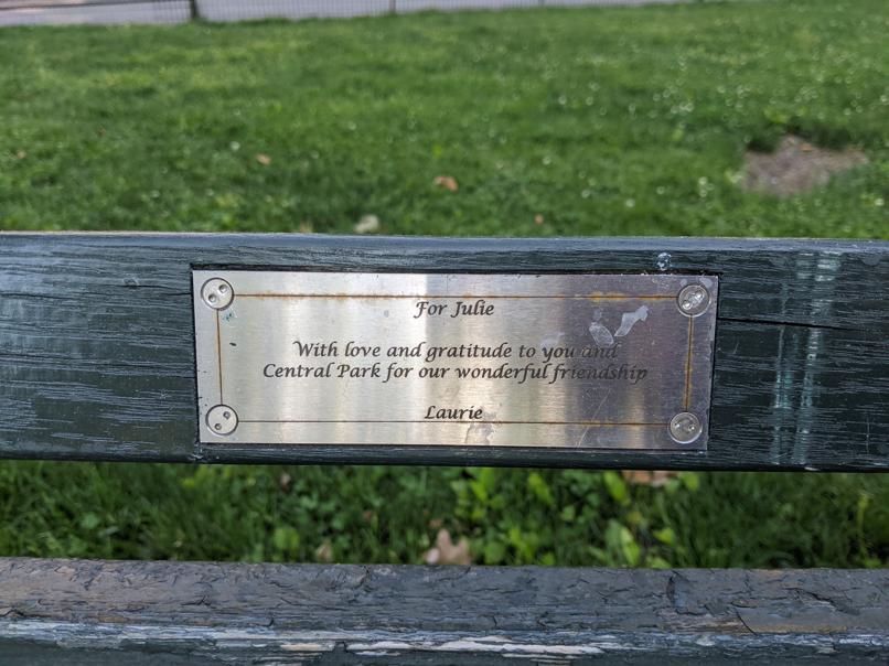 I saw this bench in Central Park