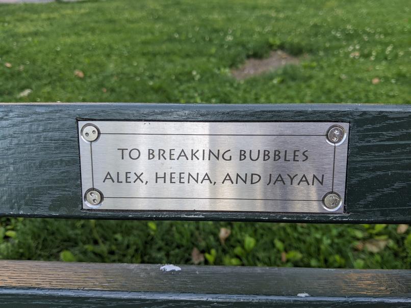 I saw this bench in Central Park