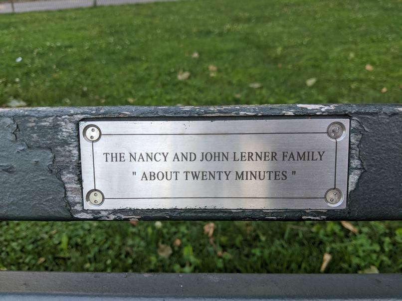 I saw this bench in Central Park