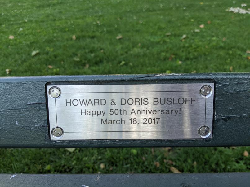 I saw this bench in Central Park