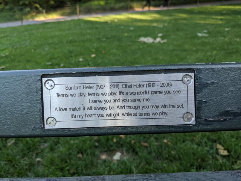 I saw this bench in Central Park