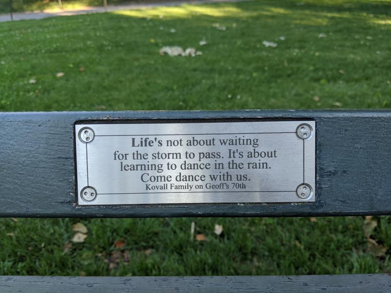 I saw this bench in Central Park