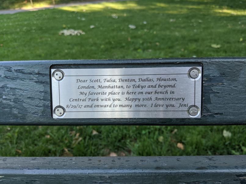 I saw this bench in Central Park