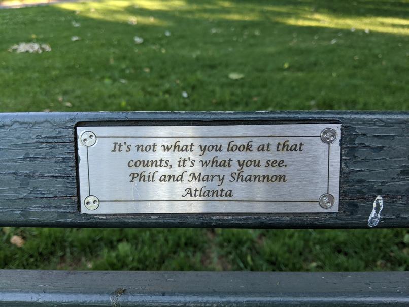 I saw this bench in Central Park