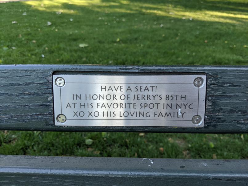 I saw this bench in Central Park