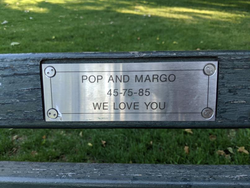 I saw this bench in Central Park