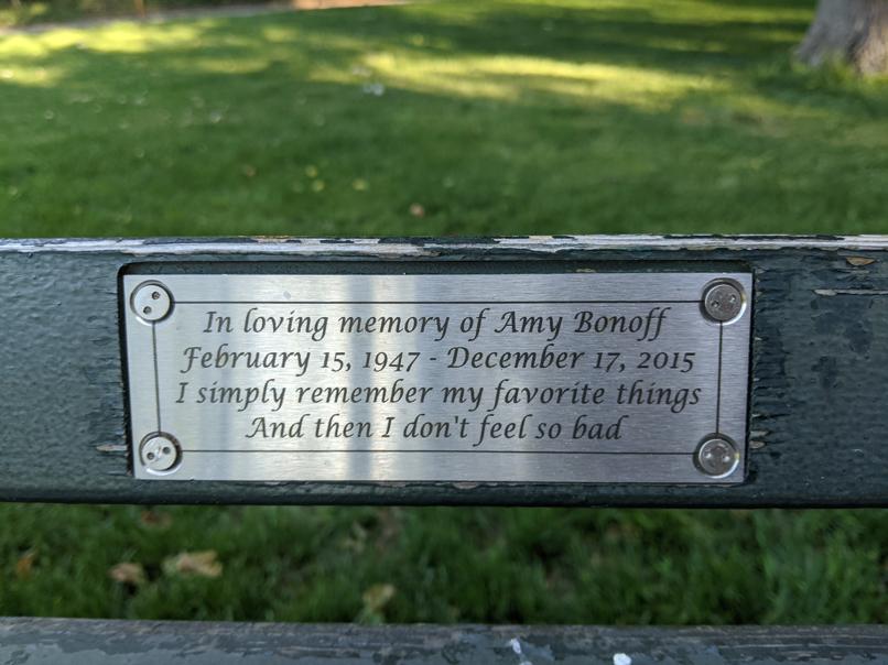 I saw this bench in Central Park