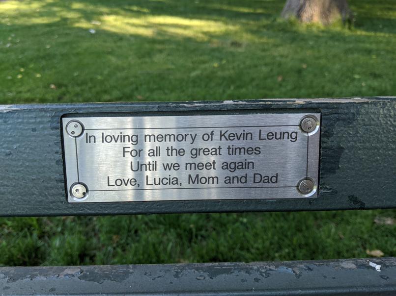 I saw this bench in Central Park