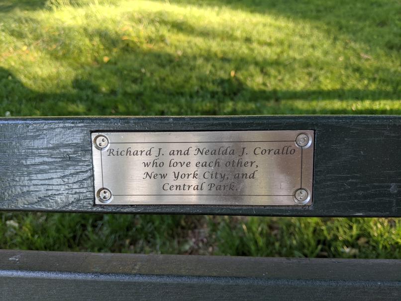 I saw this bench in Central Park