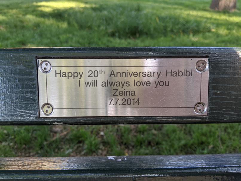 I saw this bench in Central Park