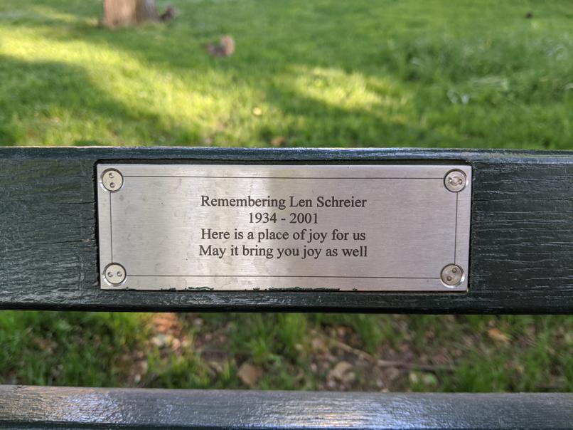 I saw this bench in Central Park