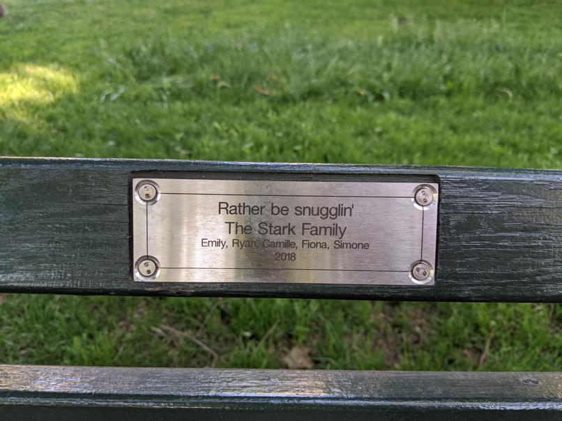 I saw this bench in Central Park