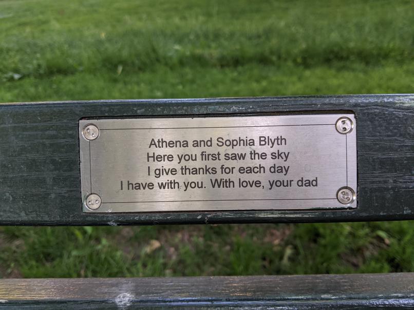 I saw this bench in Central Park