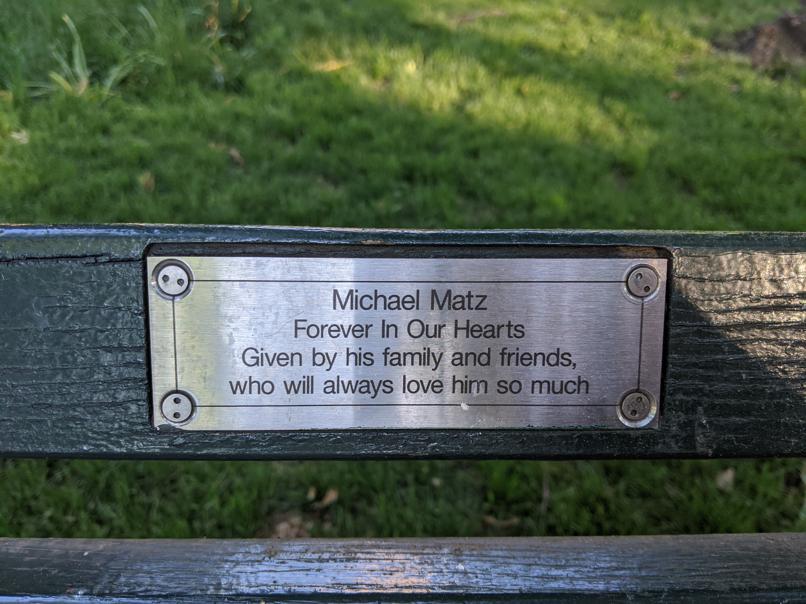 I saw this bench in Central Park