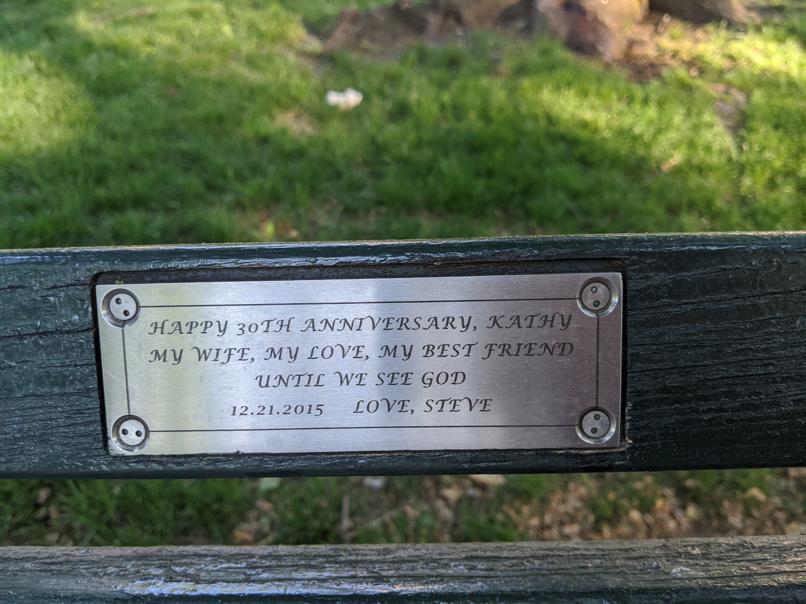 I saw this bench in Central Park