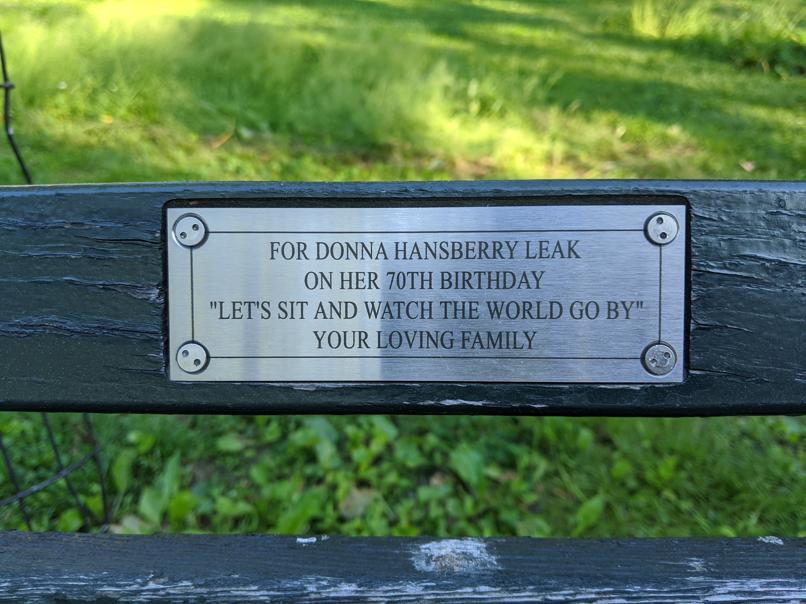 I saw this bench in Central Park