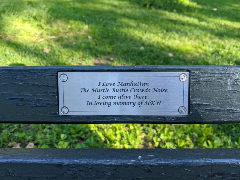 I saw this bench in Central Park