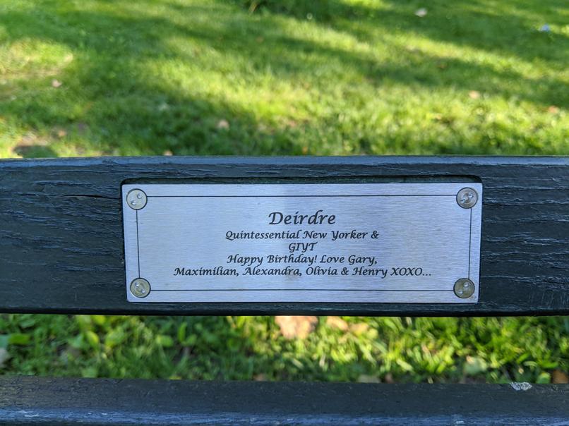 I saw this bench in Central Park