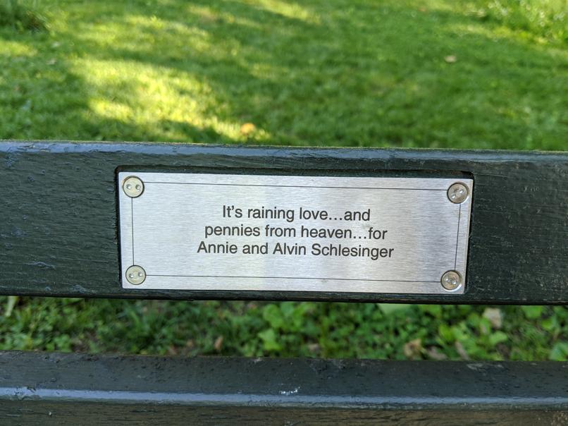 I saw this bench in Central Park