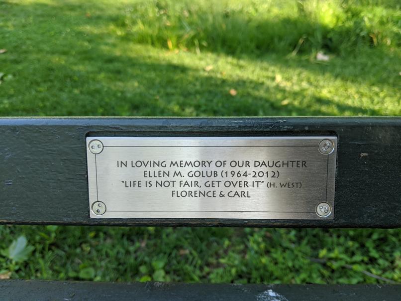 I saw this bench in Central Park