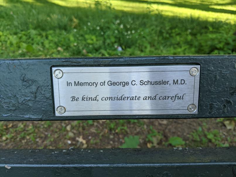 I saw this bench in Central Park