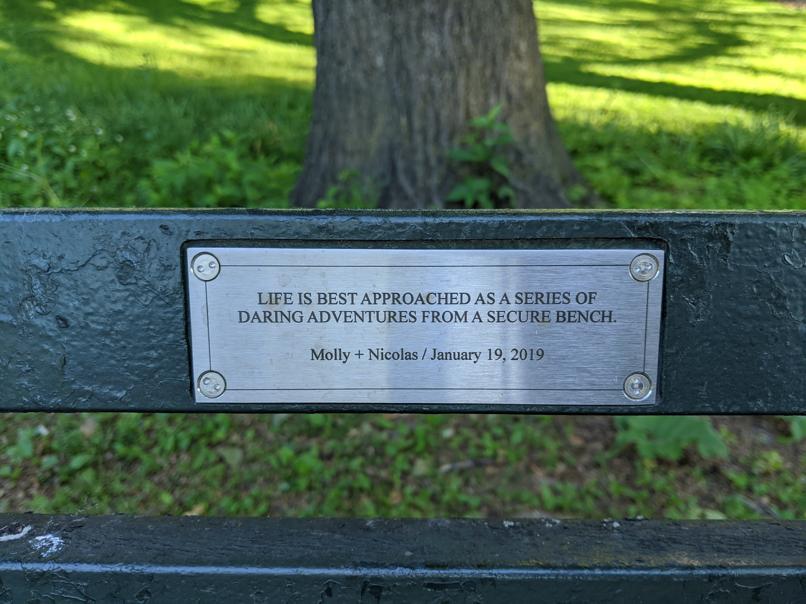 I saw this bench in Central Park