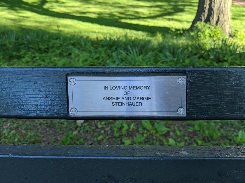 I saw this bench in Central Park