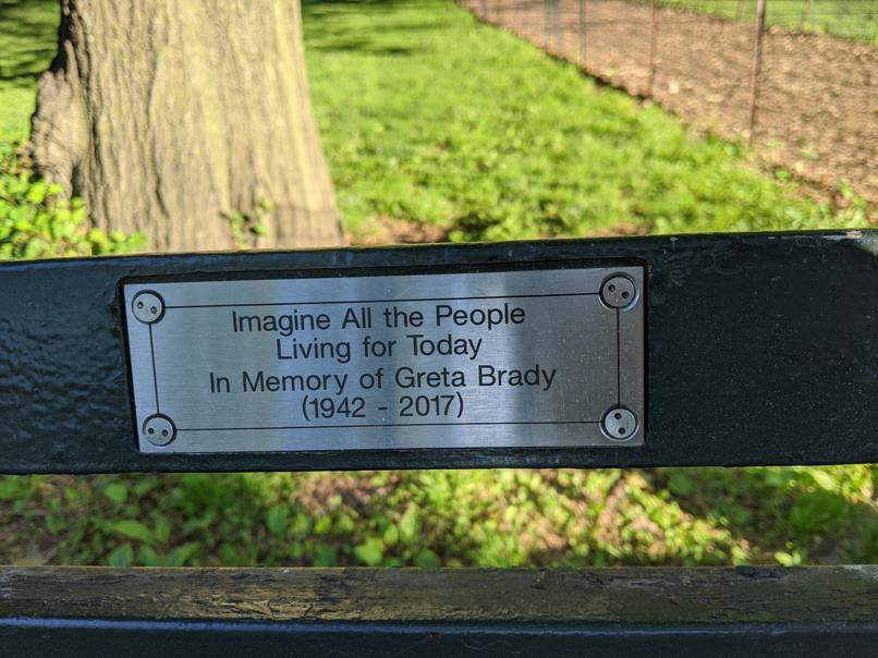 I saw this bench in Central Park