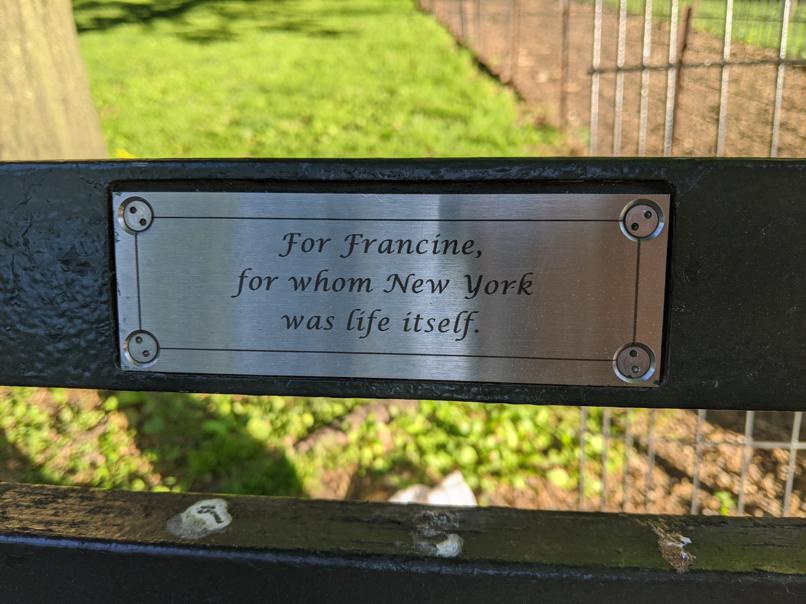 I saw this bench in Central Park