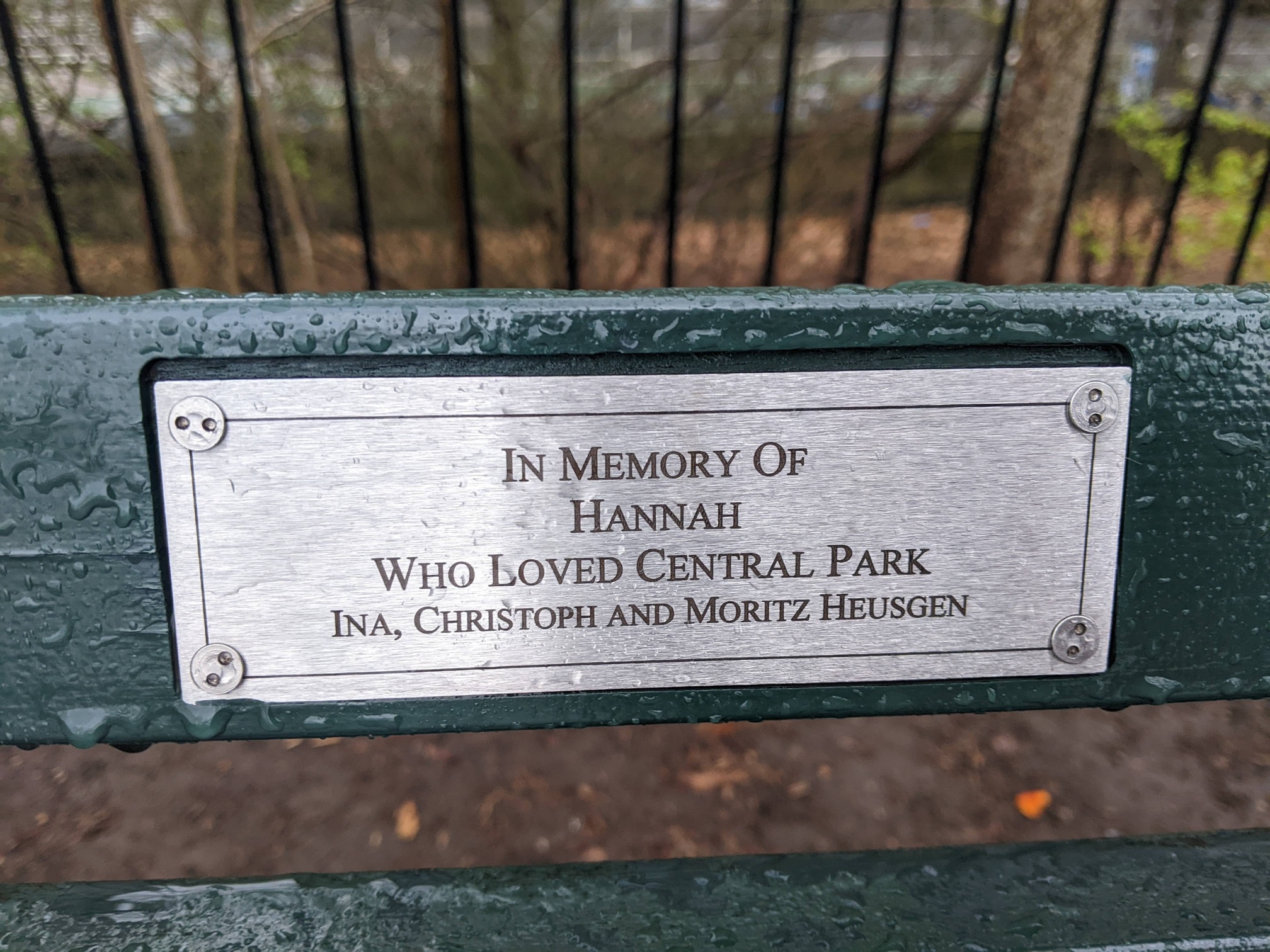 I saw this bench in Central Park